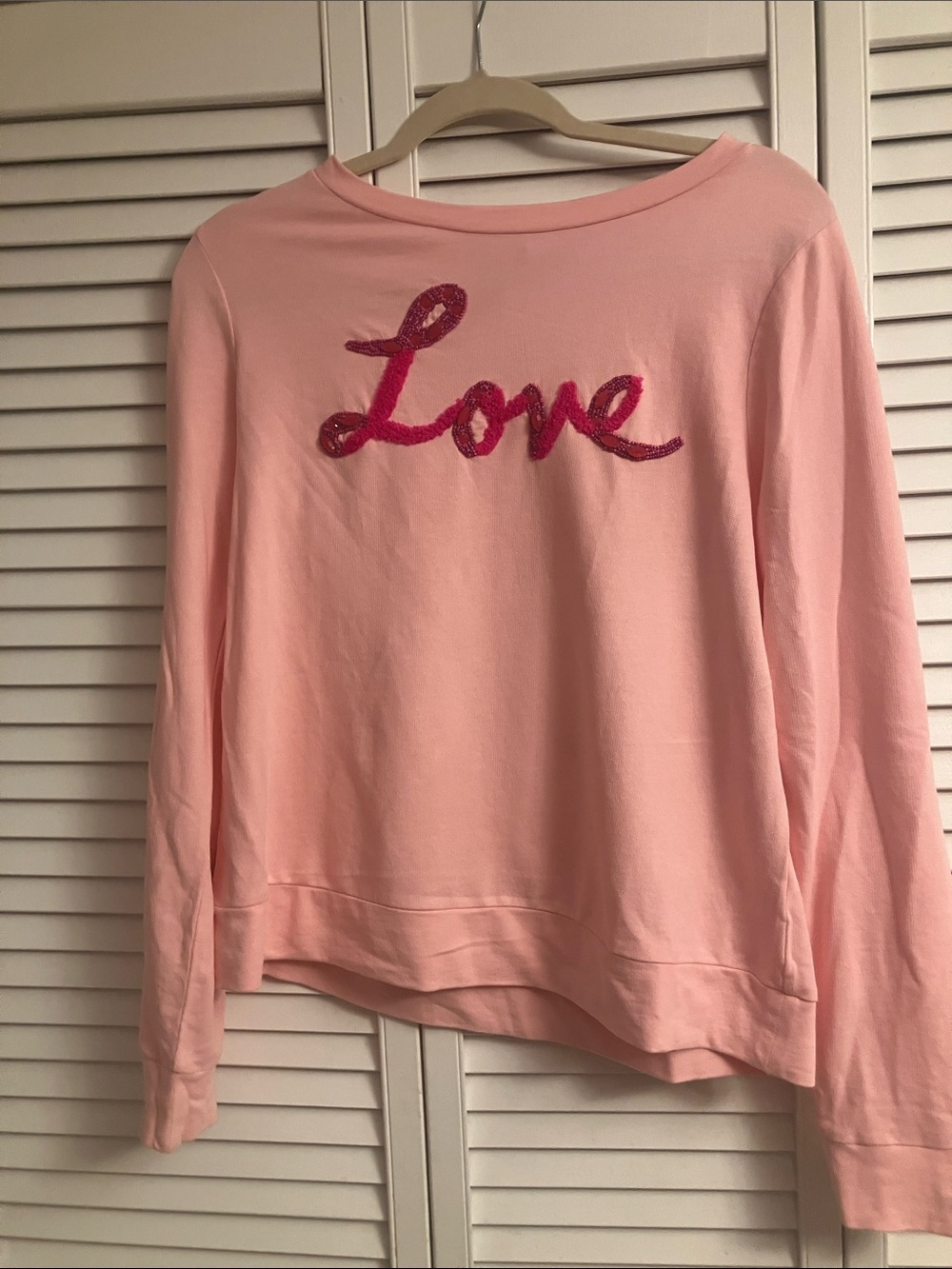 Lilly Pulitzer Pink Sequin "Love" Long-Sleeve Sweatshirt